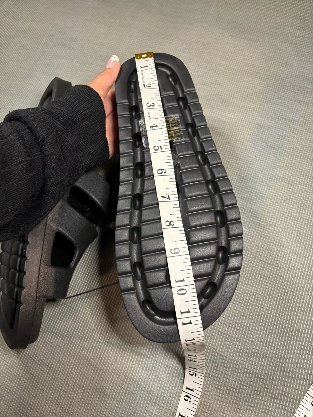 No Boundaries Women’s Black Size 11 Contour Footbed Geo Slide sandals